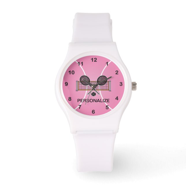 Tennis | Personalize  - Pink Watch (Front)