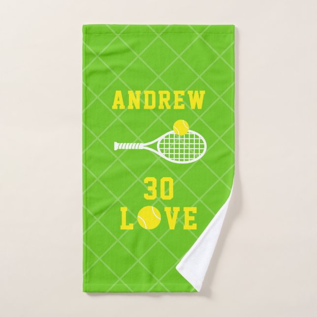 Tennis Personalized 30 Love Birthday Sport Hand To Towel (Hand Towel)