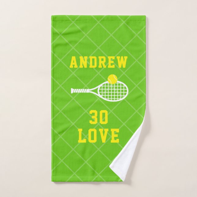 Tennis Personalized 30 Love Birthday Sport Hand Towel (Hand Towel)