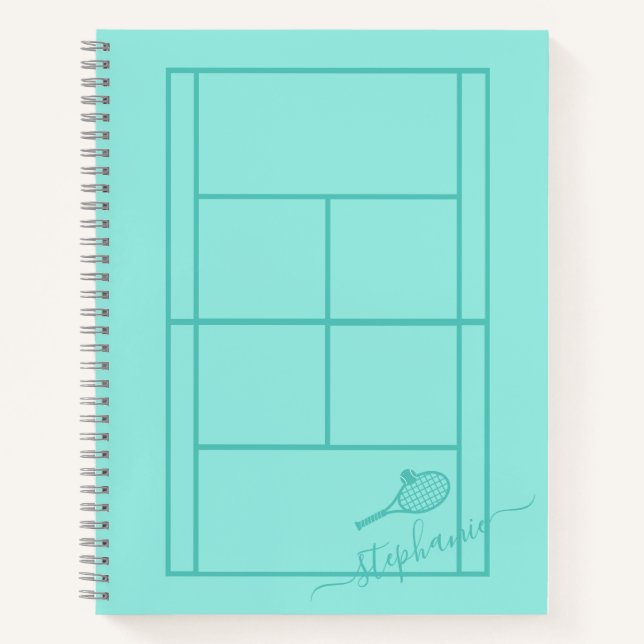 Tennis Personalized Calligraphy Name Custom  Notebook (Front)