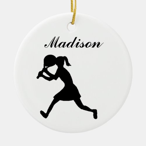 Tennis Personalized Christmas Ornament female