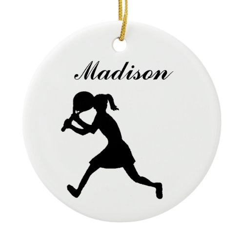 Tennis Personalized Christmas Ornament (female)