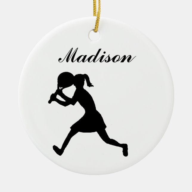 Tennis Personalized Christmas Ornament (female) (Front)