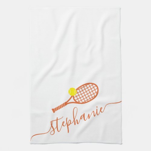 Tennis Personalized Clay Court Script Name Kitchen Towel