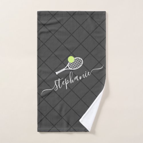 Tennis Personalized Elegant Script Name  Hand Towel