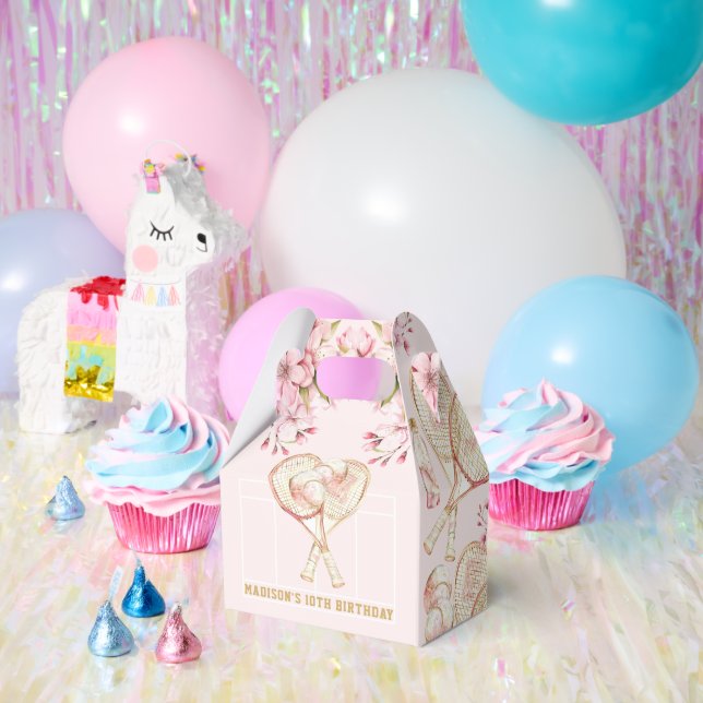 Tennis Personalized Girl Birthday Favor Boxes (Party)