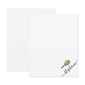 Tennis Personalized Name Note Card