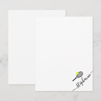 Tennis Personalized Name Note Card