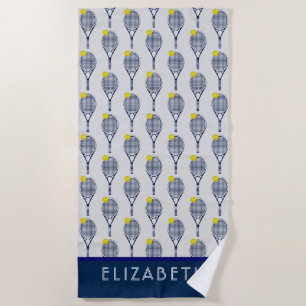 Tennis Personalized Name or Monogram Beach Towel