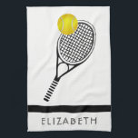 Tennis Personalized Name or Monogram Towel<br><div class="desc">Simply type your name or initials into the field provided to personalize this tennis player,  coach or fan towel.  If you need assistance with this design,  please email us at info@holidayheartsdesigns.com and we will be happy to assist whenever possible.</div>