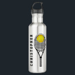 Tennis Personalized Name or Monogram Water Bottle<br><div class="desc">Simply type your name or initials into the field provided to personalize this tennis player, coach or fan bottle. If you want this design on a black bottle, you will need to click "customize" and change the text color to suit. If you need assistance with this design, please email us...</div>