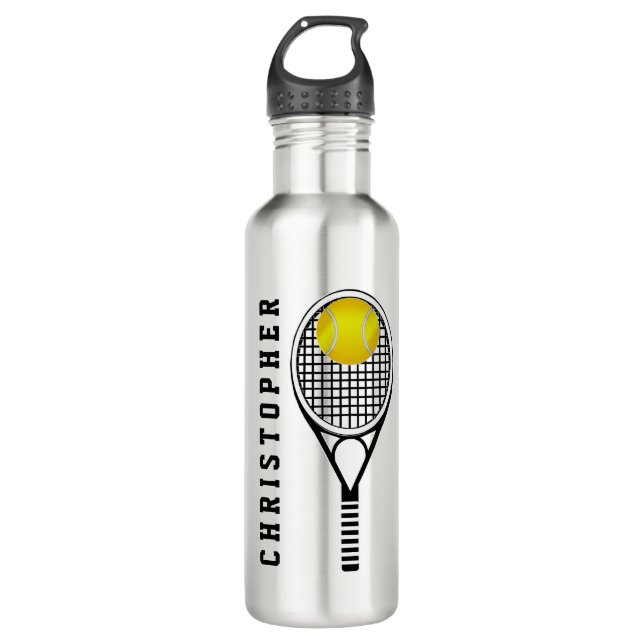 Tennis Personalized Name or Monogram Water Bottle (Front)