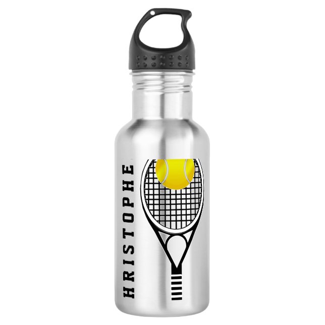 Tennis Personalized Name or Monogram Water Bottle (Front)