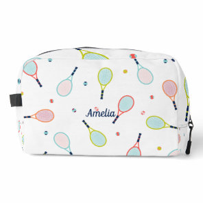 Tennis Personalized Name Pink Green Blue Custom Dopp Kit