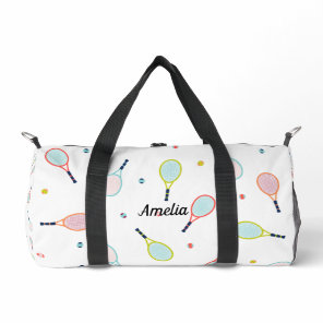 Tennis Personalized Name Pink Green Blue Custom Duffle Bag
