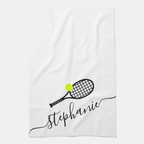 Tennis Personalized Script Name Kitchen Towel
