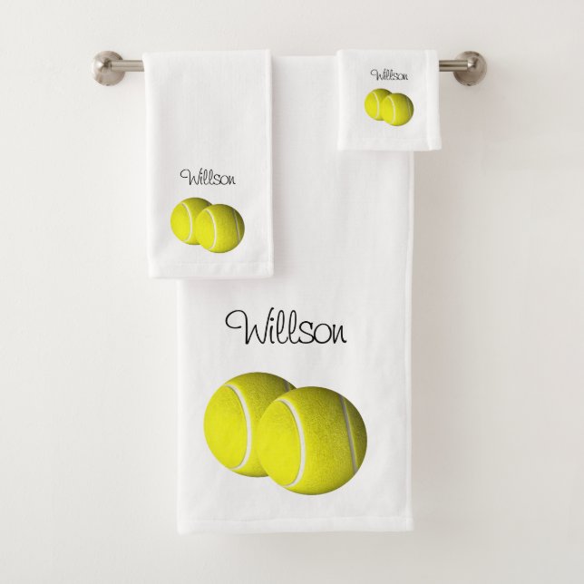 Tennis Personalized Sports Bath Towel Set (Insitu)