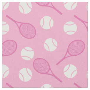 Tennis: pink and white - customizable! fabric