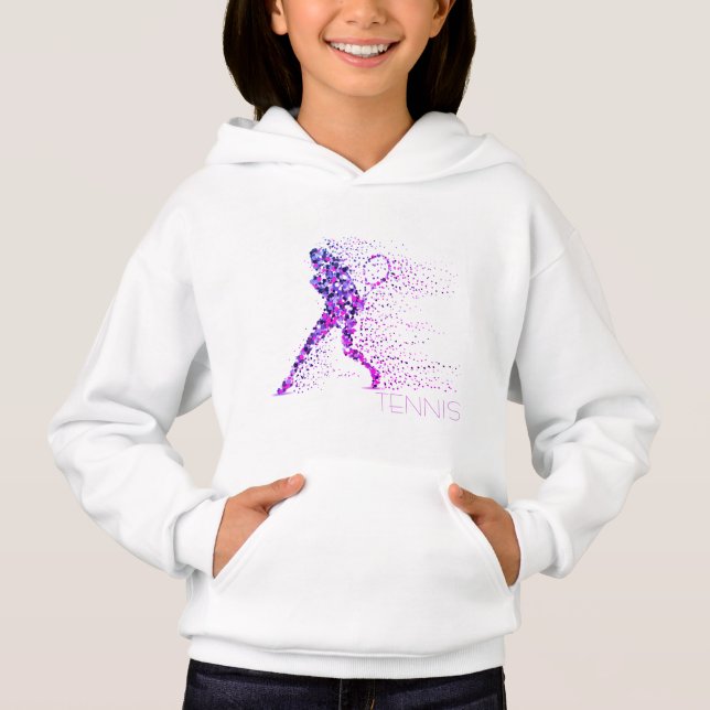 Tennis Pink Pixels Hoodie (Front)
