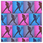 Tennis Pink, Purple, Blue Tile Fabric