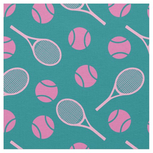Tennis: pink rackets - customizable! fabric