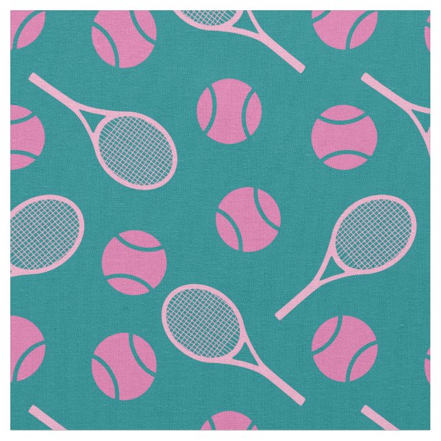 Tennis: pink rackets - customizable! fabric (Close Up)