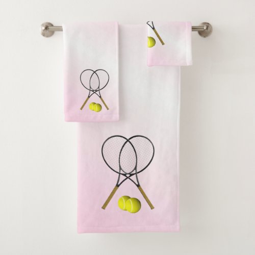 Tennis Pink Sports Bath Towel Set