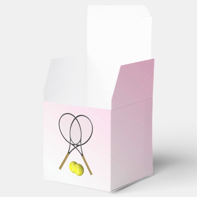 Tennis Pink Sports Favor Boxes (Opened)