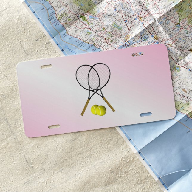 Tennis Pink Sports License Plate (In Situ)