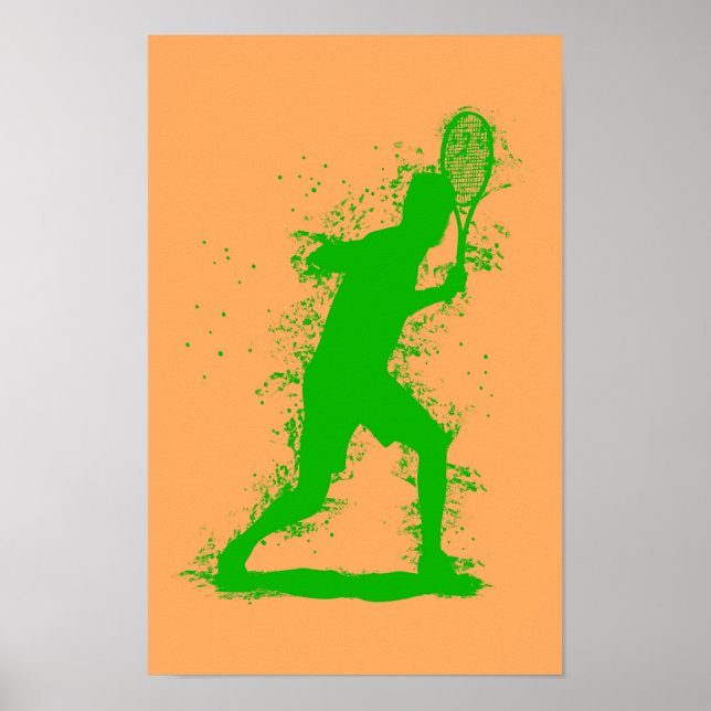 Tennis Player - Abstract Watercolor Art Poster (Front)