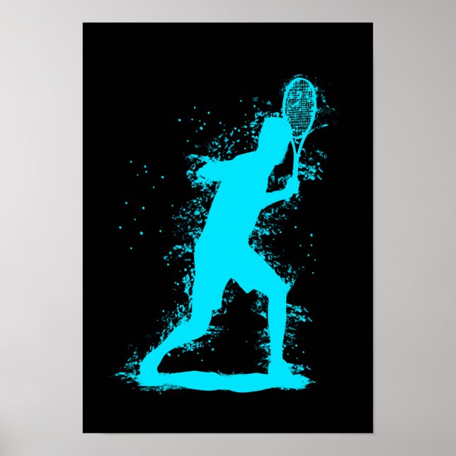 Tennis Player - Abstract Watercolor Art Poster (Front)