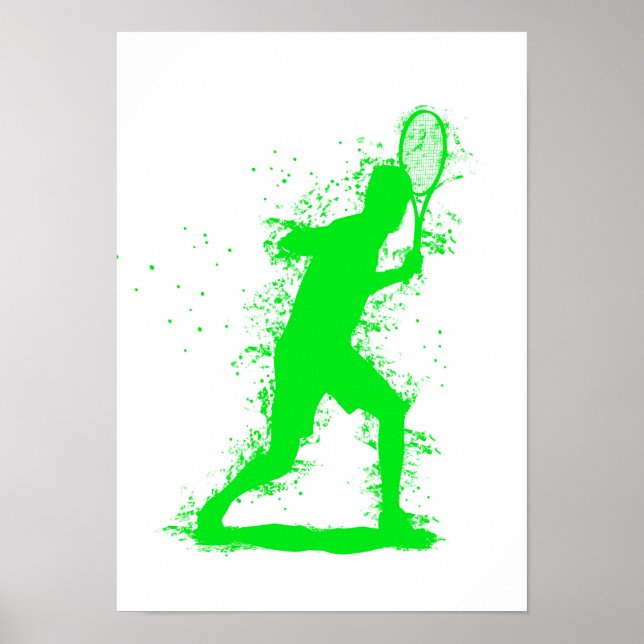 Tennis Player - Abstract Watercolor Art Poster (Front)
