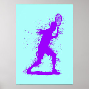 Tennis Player - Abstract Watercolor Art Poster