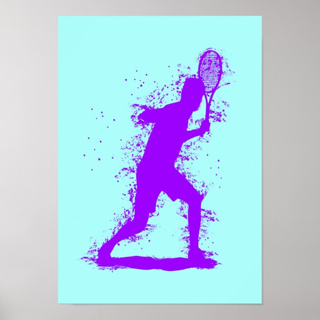 Tennis Player - Abstract Watercolor Art Poster (Front)