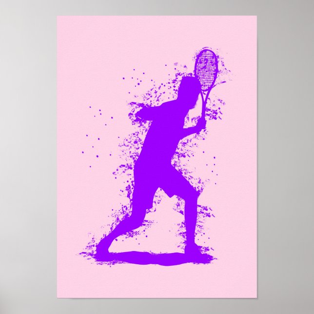 Tennis Player - Abstract Watercolor Art Poster (Front)