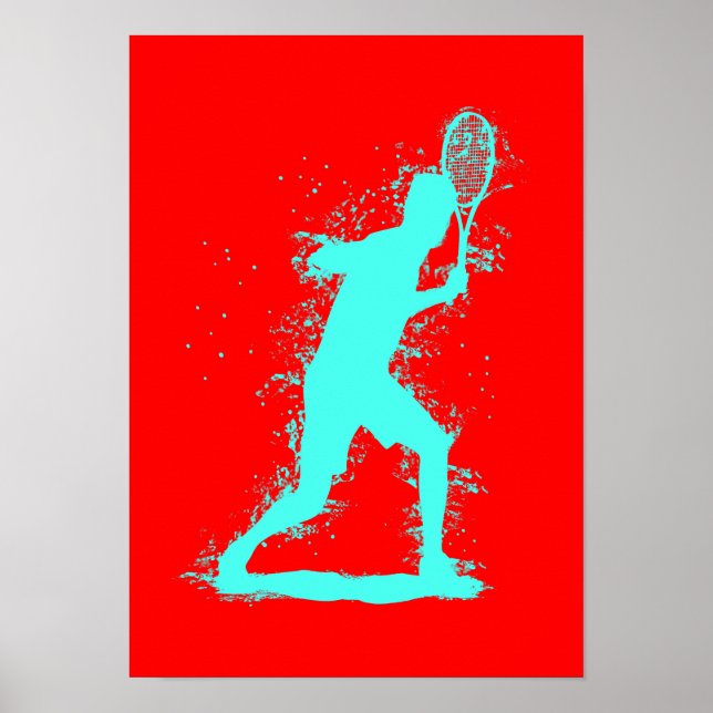 Tennis Player - Abstract Watercolor Art Poster (Front)