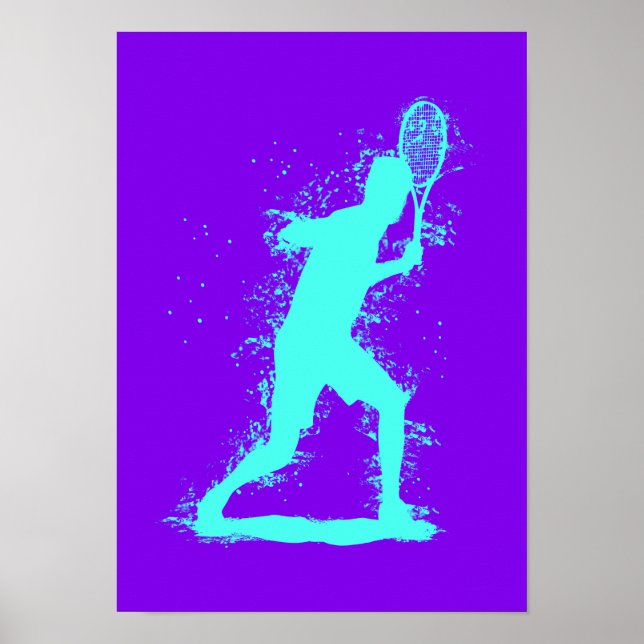 Tennis Player - Abstract Watercolor Art Poster (Front)