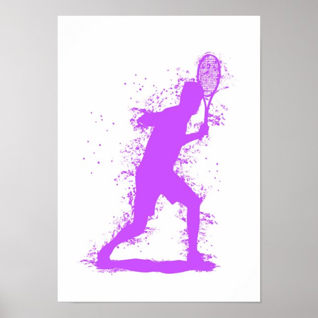 Tennis Player - Abstract Watercolor Art Poster (Front)