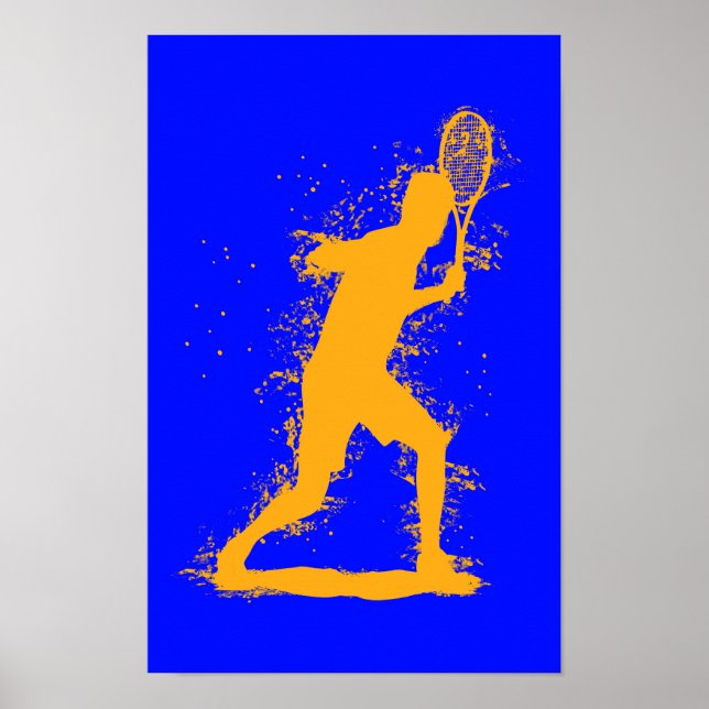 Tennis Player - Abstract Watercolor Art Poster (Front)