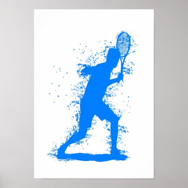 Tennis Player - Abstract Watercolor Art Poster (Front)
