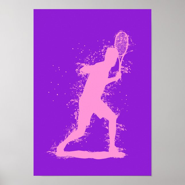 Tennis Player - Abstract Watercolor Art Poster (Front)