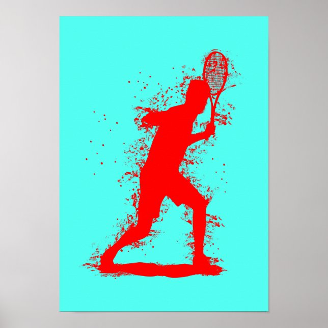 Tennis Player - Abstract Watercolor Art Poster (Front)