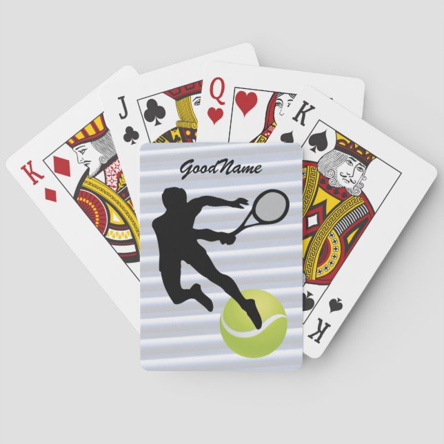 Tennis Player and Ball personalize with name Poker Cards (Back)