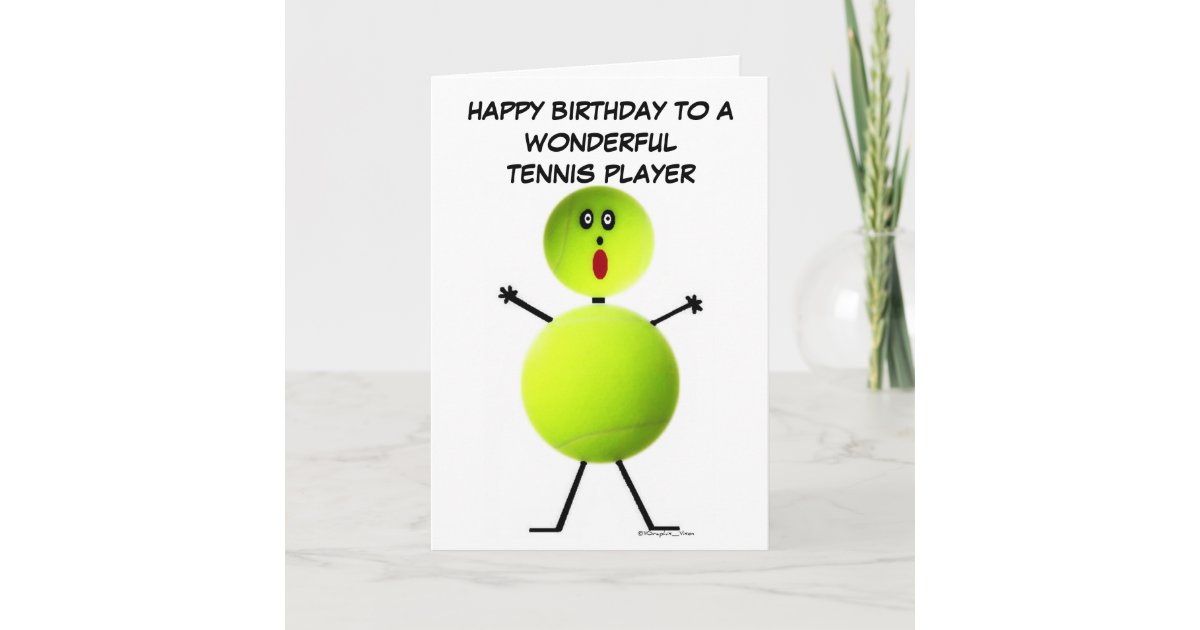 Tennis Player Birthday Card