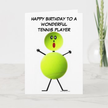 Tennis Player Birthday Card by Graphix_Vixon at Zazzle