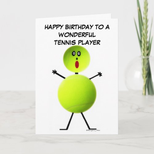 Tennis Player Birthday Card