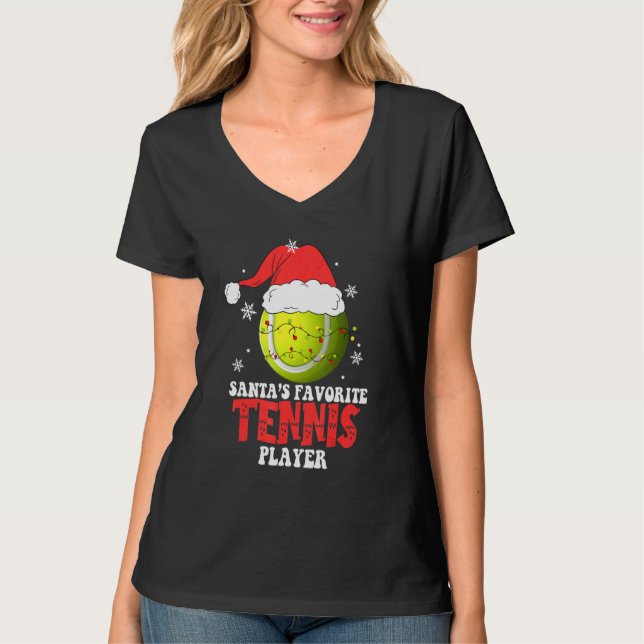 Tennis Player Christmas Tennis   T-Shirt (Front)
