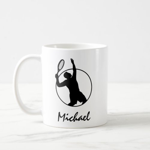 Tennis Player Coach Athlete Serving Personalized   Coffee Mug