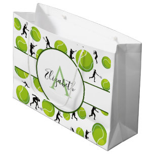 Tennis Player Coach Personalized Add Your Name Large Gift Bag