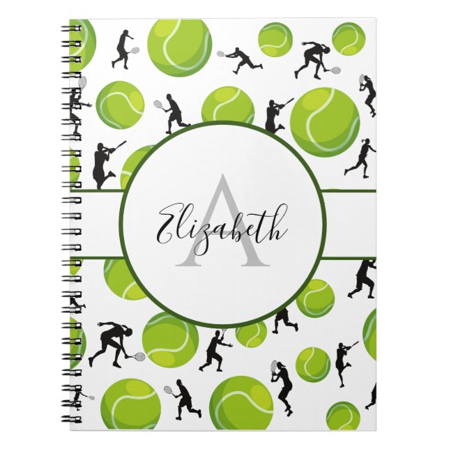 Tennis Player Coach Personalized Add Your Name Notebook (Front)